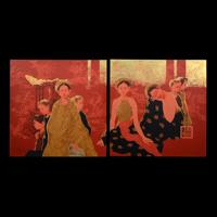 Bui Huu Hung Lacquer Painting, 96W Diptych - Sold for $22,640 on 03-01-2025 (Lot 262).jpg